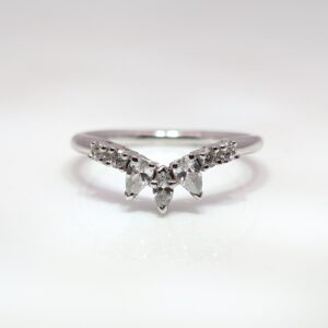 0.40ct Lab-Grown Diamond Shaped Tiara Wedding Ring Platinum | R1