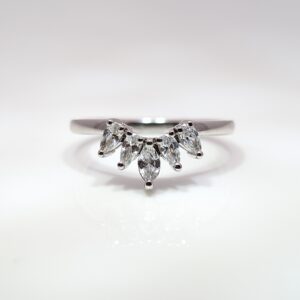 0.40ct Lab-Grown Diamond Shaped Tiara Wedding Ring Platinum | R2