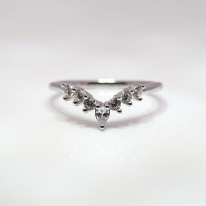 0.50ct Lab-Grown Diamond Shaped Tiara Wedding Ring Platinum | R5