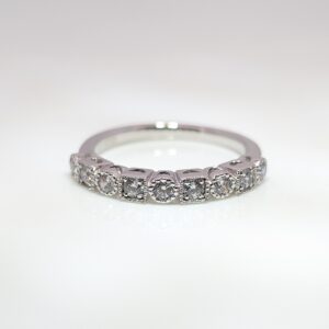 0.36ct Diamond Vintage Style Half Eternity Wedding Ring Platinum | AA3