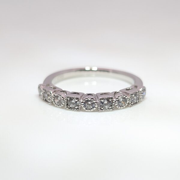 0.36ct Diamond Vintage Style Half Eternity Wedding Ring Platinum | AA3