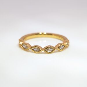 0.40ct Diamond Vintage Style Half Eternity Wedding Ring 9K Yellow Gold | AA4