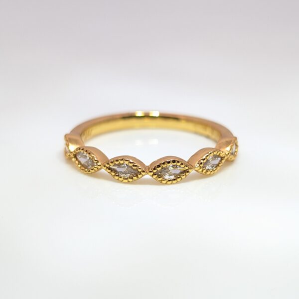 0.40ct Diamond Vintage Style Half Eternity Wedding Ring 9K Yellow Gold | AA4