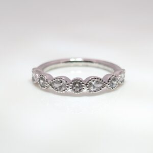 0.55ct Diamond Vintage Style Half Eternity Wedding Ring Platinum | AA6
