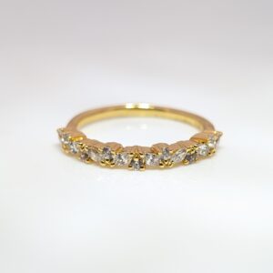 0.36ct Diamond Fancy Shaped Half Eternity Wedding Ring 9K Yellow Gold | AC2
