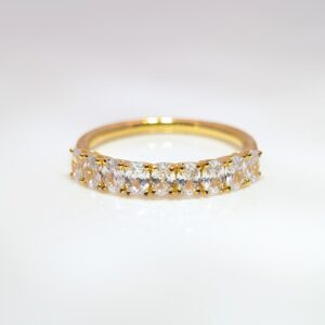 0.74ct Diamond Fancy Half Eternity Wedding Ring 18K Yellow Gold | AD1