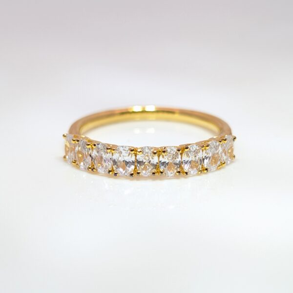 0.74ct Diamond Fancy Half Eternity Wedding Ring 18K Yellow Gold | AD1
