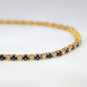 1.57ct Sapphire and Diamond Bracelet 18k Yellow Gold | 17112