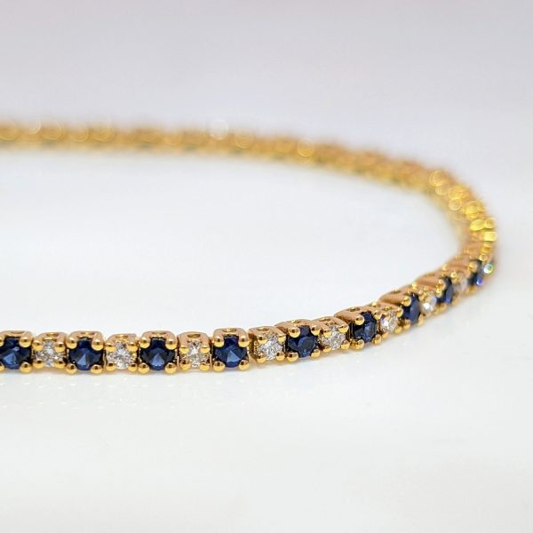 1.57ct Sapphire and Diamond Bracelet 18k Yellow Gold | 17112