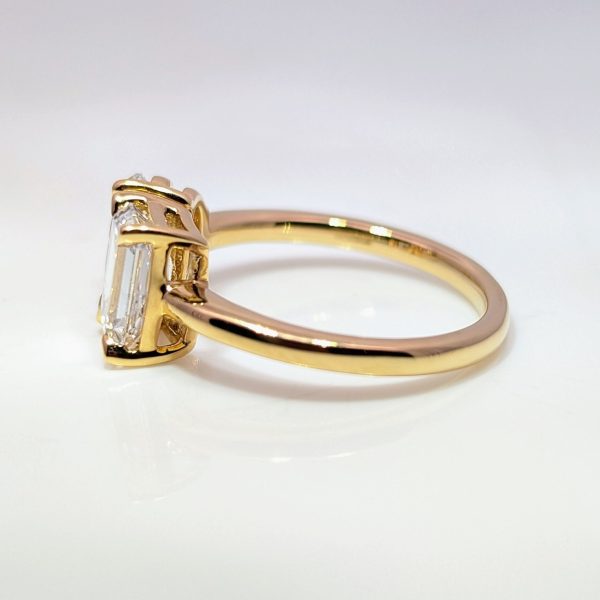 2.10ct Toi Et Moi Pear And Emerald Lab-Grown Diamond Engagement Ring 18k Yellow Gold | 42911 - Image 3