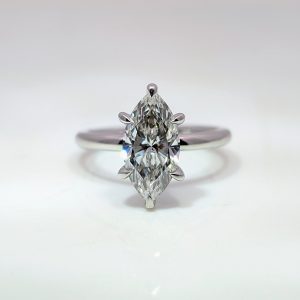 2.10ct Lab-Grown Signature Marquise Diamond Engagement Ring Hidden Halo Platinum | 138673