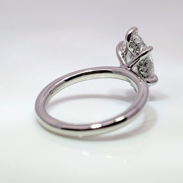 2.10ct Lab-Grown Signature Marquise Diamond Engagement Ring Hidden Halo Platinum | 138673 - Image 3