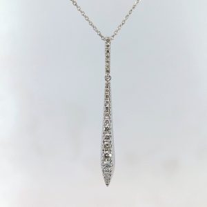 0.33ct Diamond Drop Pendant Necklace 9k White Gold | 25237