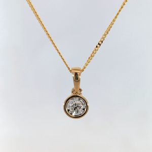 0.17ct Bezel Set Diamond Pendant 9k Yellow Gold | 41118