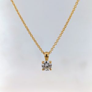 0.49ct Lab Grown Diamond Pendant 18k Yellow Gold | 41454