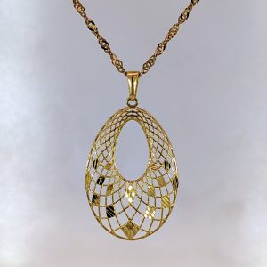 Pre-Loved Ornate Pendant and 22" Chain 9k Yellow Gold | 42014