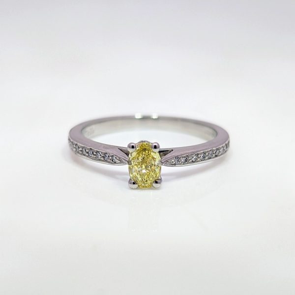 Lab-Grown Yellow Diamond Engagement Ring Platinum | 42312