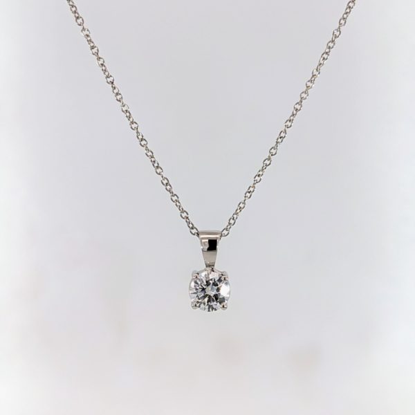 0.52ct Lab Grown Diamond Pendant 9k White Gold | 42890