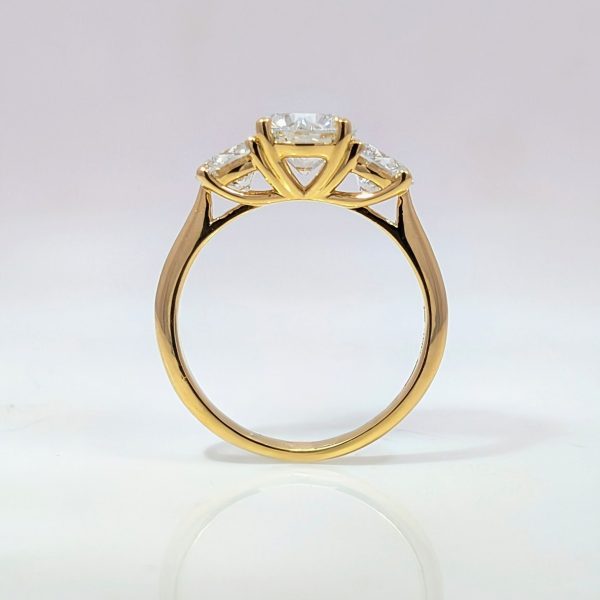 2.39ct Trilogy Lab-Grown Diamond Engagement Ring 18k Yellow Gold | 42909 - Image 2