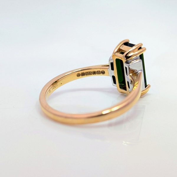 1.75ct Green Tourmaline and Diamond Ring 9k Yellow Gold | 43109 - Image 3