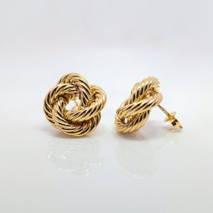 Large Knot Earrings 9k Yellow Gold | 43235