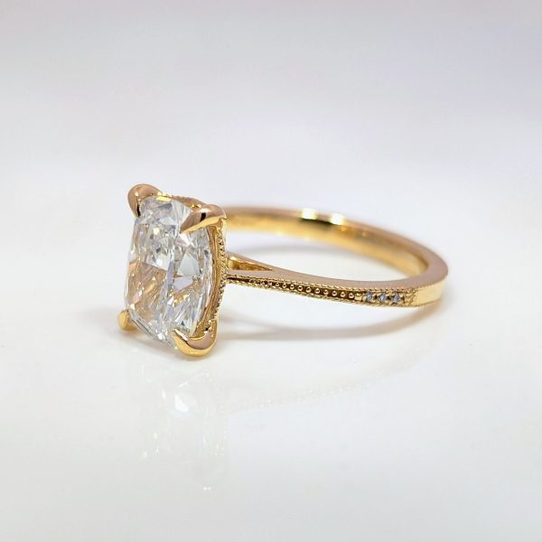2.44ct Lab-Grown Elongated Cushion Cut Diamond Engagement Ring | 43301 - Image 2