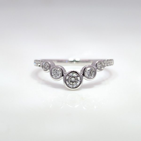 Shaped Diamond Ring Bezel Setting Platinum | 43377