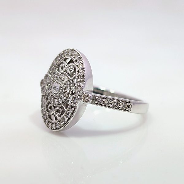 .33ct Diamond Art Deco Style Ring 9k White Gold | 32181