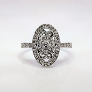 .33ct Diamond Art Deco Style Ring 9k White Gold | 32181