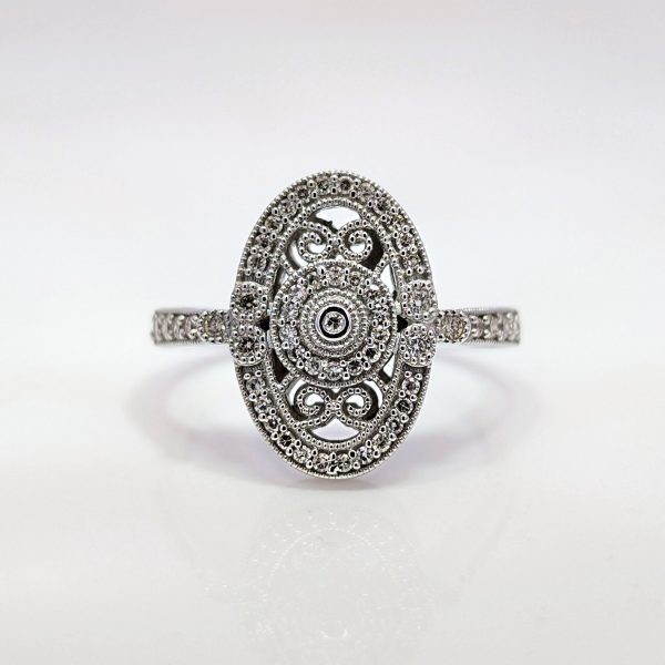 .33ct Diamond Art Deco Style Ring 9k White Gold | 32181