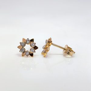 Bezel Set Diamond Star Stud Earrings 9k Yellow Gold | 34194