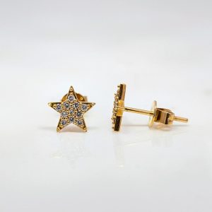 0.16ct Diamond Star Stud Earrings 18k Yellow Gold | 35564