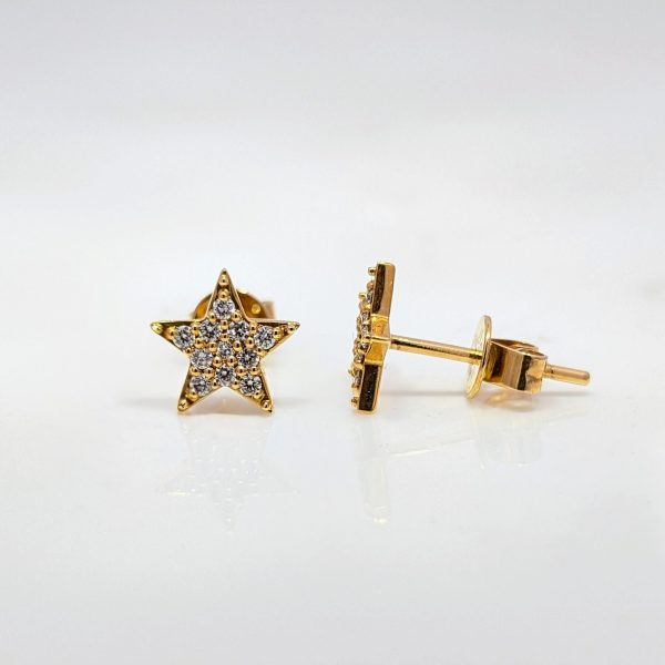0.16ct Diamond Star Stud Earrings 18k Yellow Gold | 35564