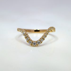 0.30ct Lab-Grown Diamond Curved Wedding Band 18k Yellow Gold | 43722