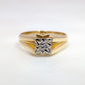 Pre-Loved Gents Diamond Ring 18k White & Yellow Gold | 15883
