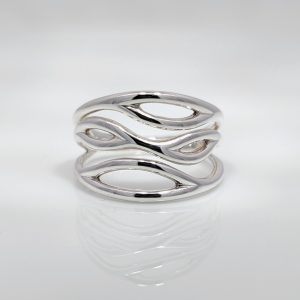 Sterling Silver Chunky Abstract Wave Ring | 39907