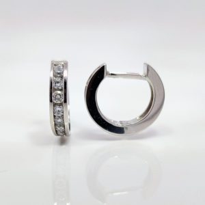 Stirling Silver Cubic Zirconia Huggies | 41634