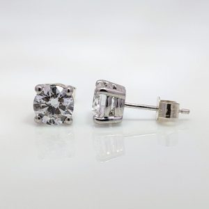 2.01ct Lab Grown Round Brilliant Cut Diamond Stud Earrings Platinum | 42922
