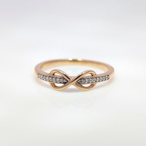 Dainty Diamond Infinity Ring 9k Yellow Gold | 29088