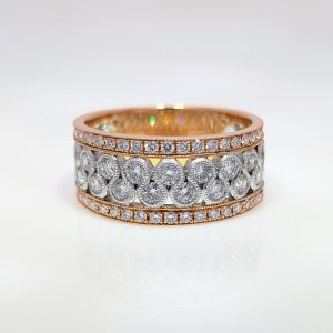 1.01ct Diamond Fancy Half Eternity Ring 18k Rose Gold and White Gold | 29161