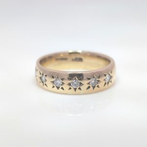 Pre-Loved 5mm Diamond Ring 9k Yellow Gold | 40275