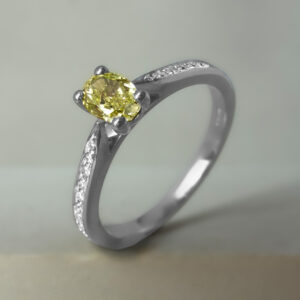 Lab-Grown Yellow Diamond Engagement Ring Platinum | 42312
