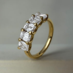 2.15ct 5 Stone Lab Grown Diamond Half-Eternity Ring 18K Yellow Gold | 42763