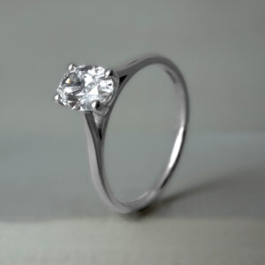 0.51ct Oval Lab Grown Diamond Ring 9k White Gold | 39155