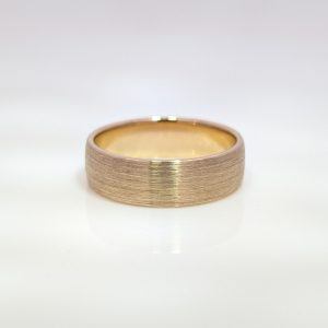 6mm Mens Brushed Court Wedding Band 9k Yellow Gold | 41761
