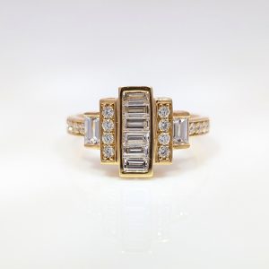 1.11ct Art Deco Style Mixed-Cut Diamond Ring 18k Yellow Gold | 44375