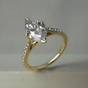 1.21ct Lab Grown Marquise Diamond Engagement Ring 18k Yellow Gold | 44332
