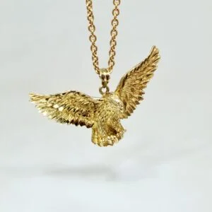 Pre-loved vintage American eagle pendant in 9ct yellow gold