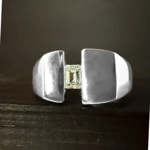 Pre-Loved Gents Baguette Cut Diamond Ring 18k White Gold | 16428