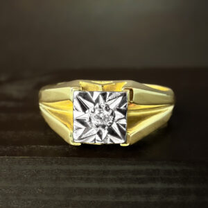 Pre-Loved Gents Diamond Ring 18k White & Yellow Gold | 15883
